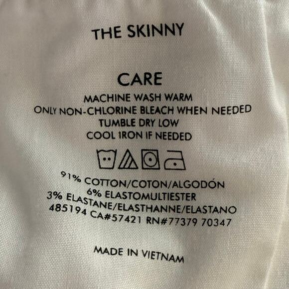 Ann Taylor White Denim The Skinny Leg High Rise Jean 10 - Picture 4 of 6